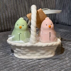Rae Dunn Salt and Pepper Shaker Set - Green and Pink